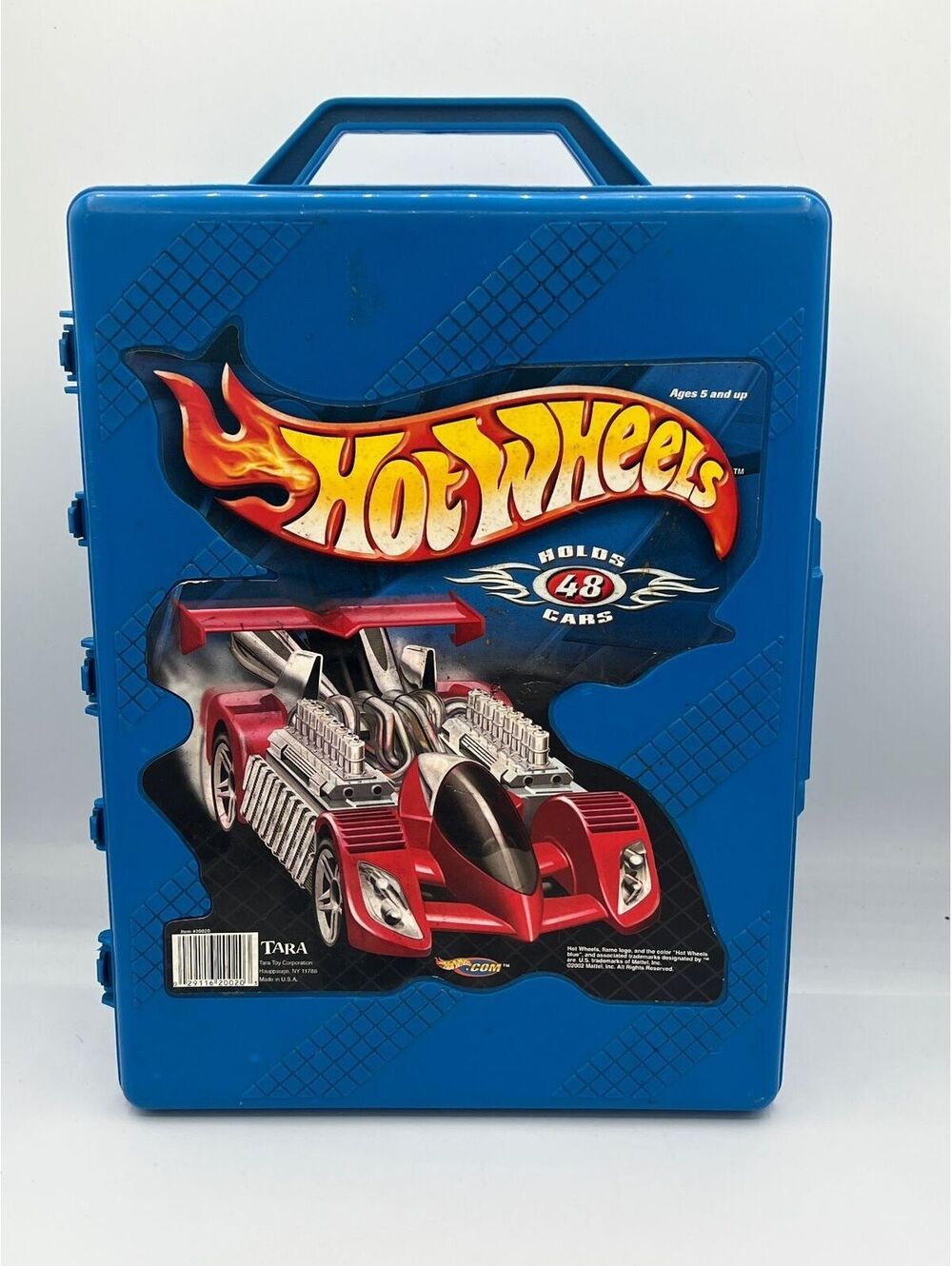 Vintage Hot Wheels Blue Plastic Carrying Case for 48 Cars with Handle